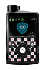 Checkered Hearts Sticker for Medtronic MiniMed 770G & 780G