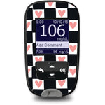 Checkered Hearts Sticker for the Accu-Chek Guide Glucometer