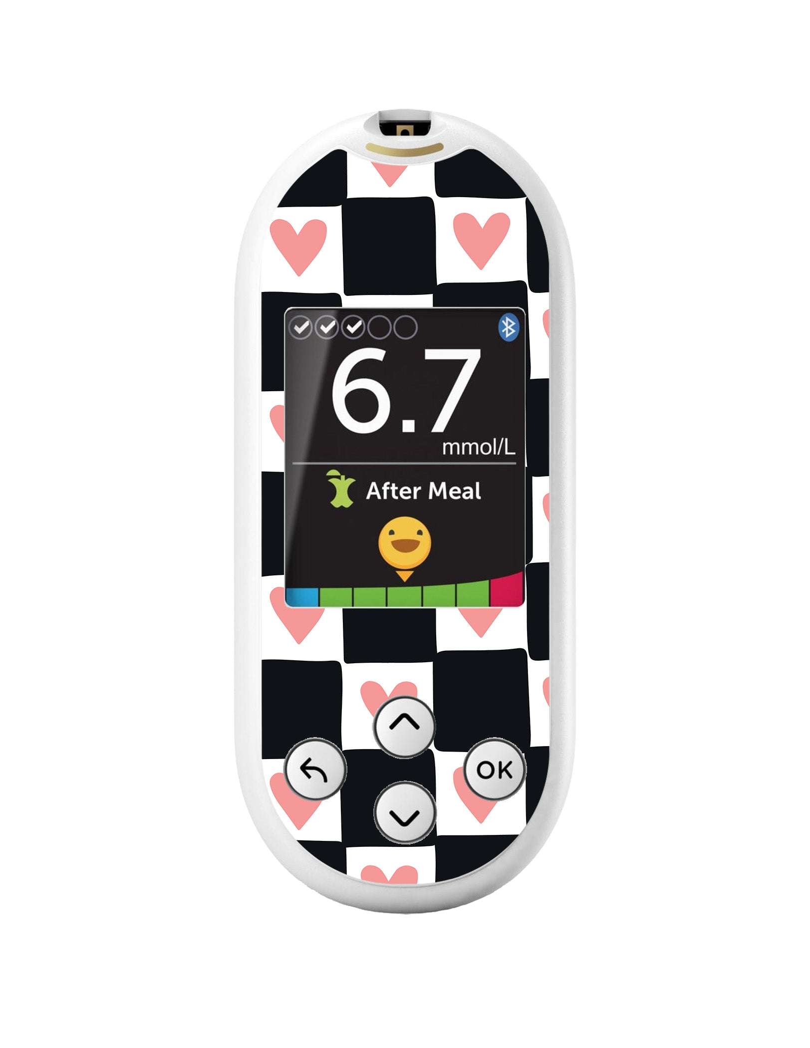 Checkered Hearts for OneTouch Verio Reflect Glucometer
