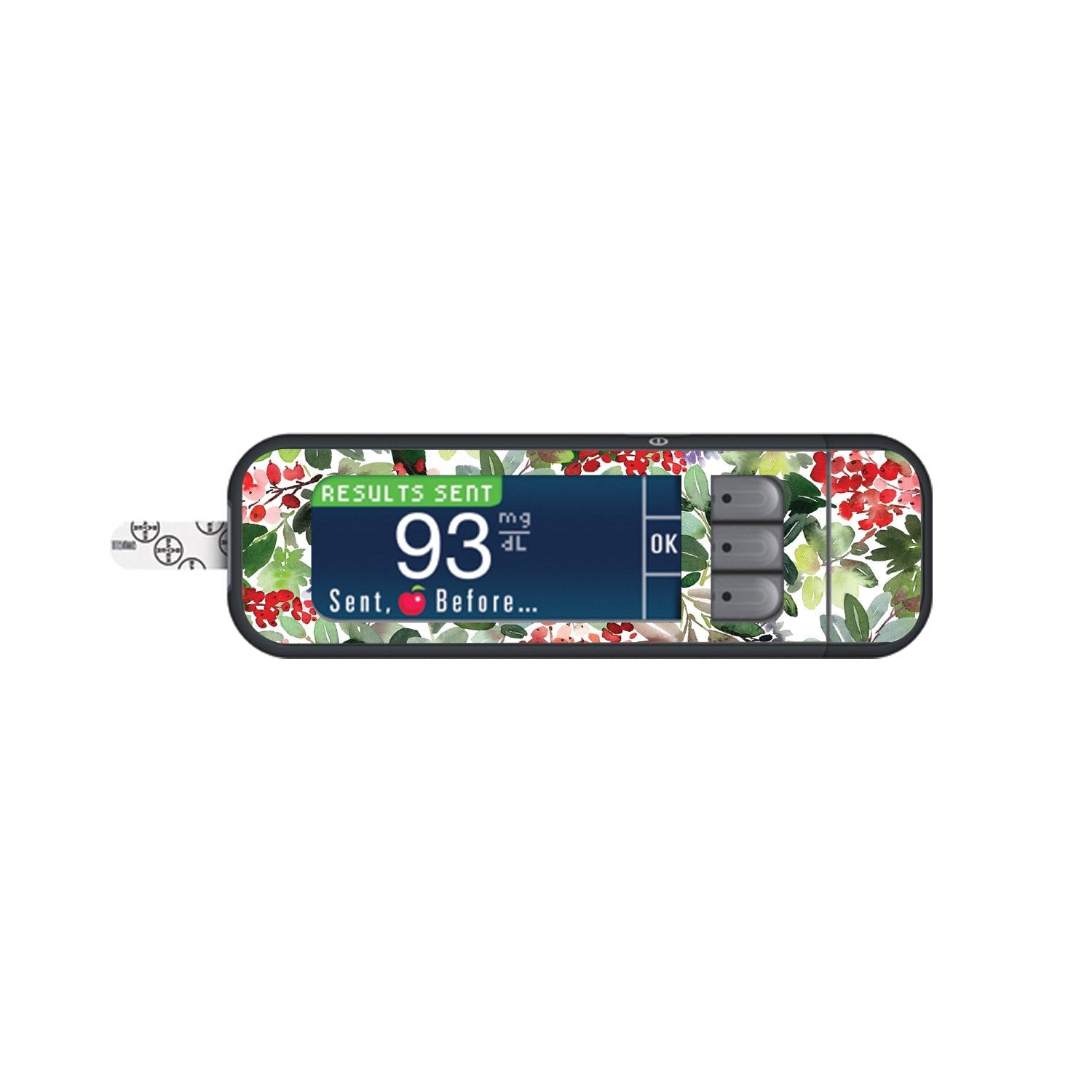 Christmas Berries Sticker for Bayer Contour Next Glucometer