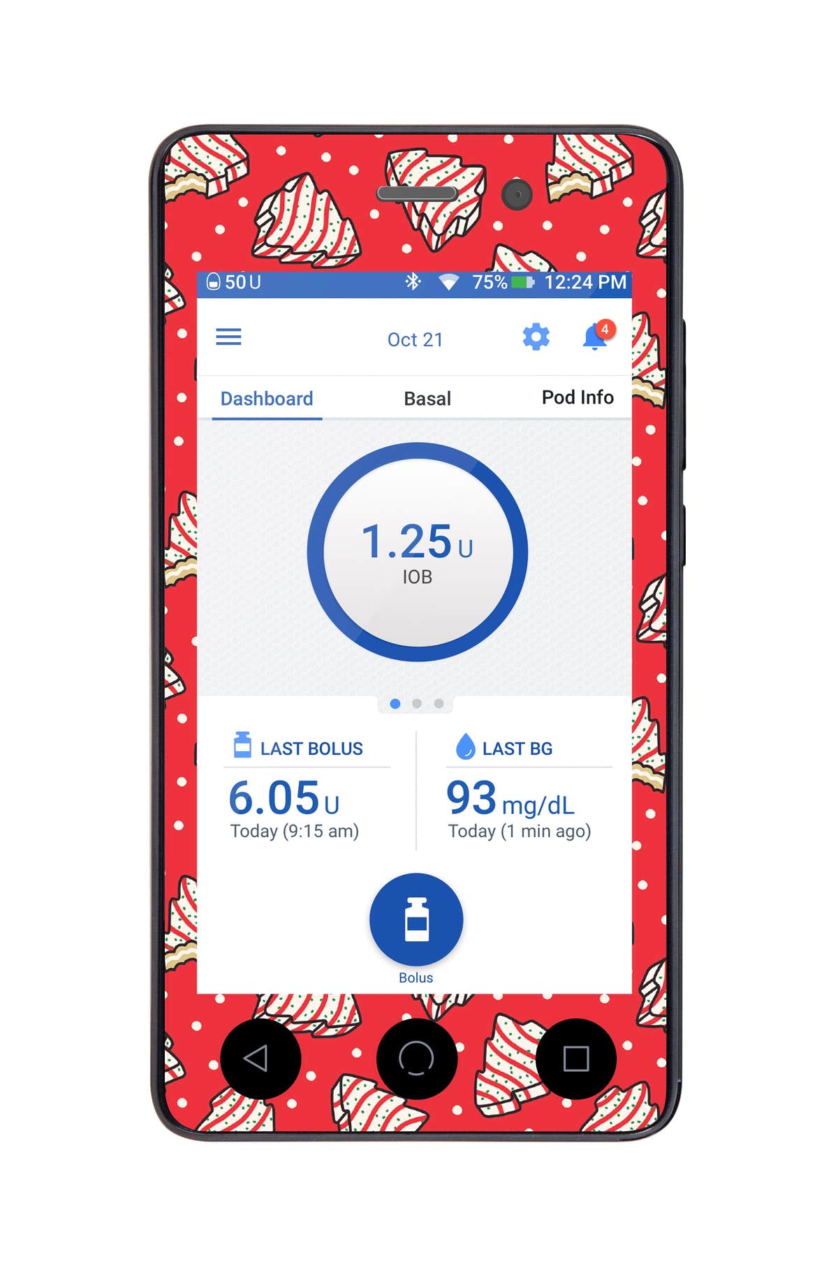 Christmas Cakes Sticker for Omnipod DASH® PDM – Pump Peelz