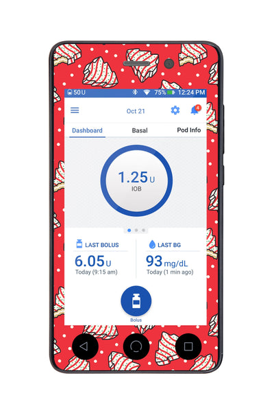 Christmas Cakes Sticker for Omnipod DASH® PDM – Pump Peelz