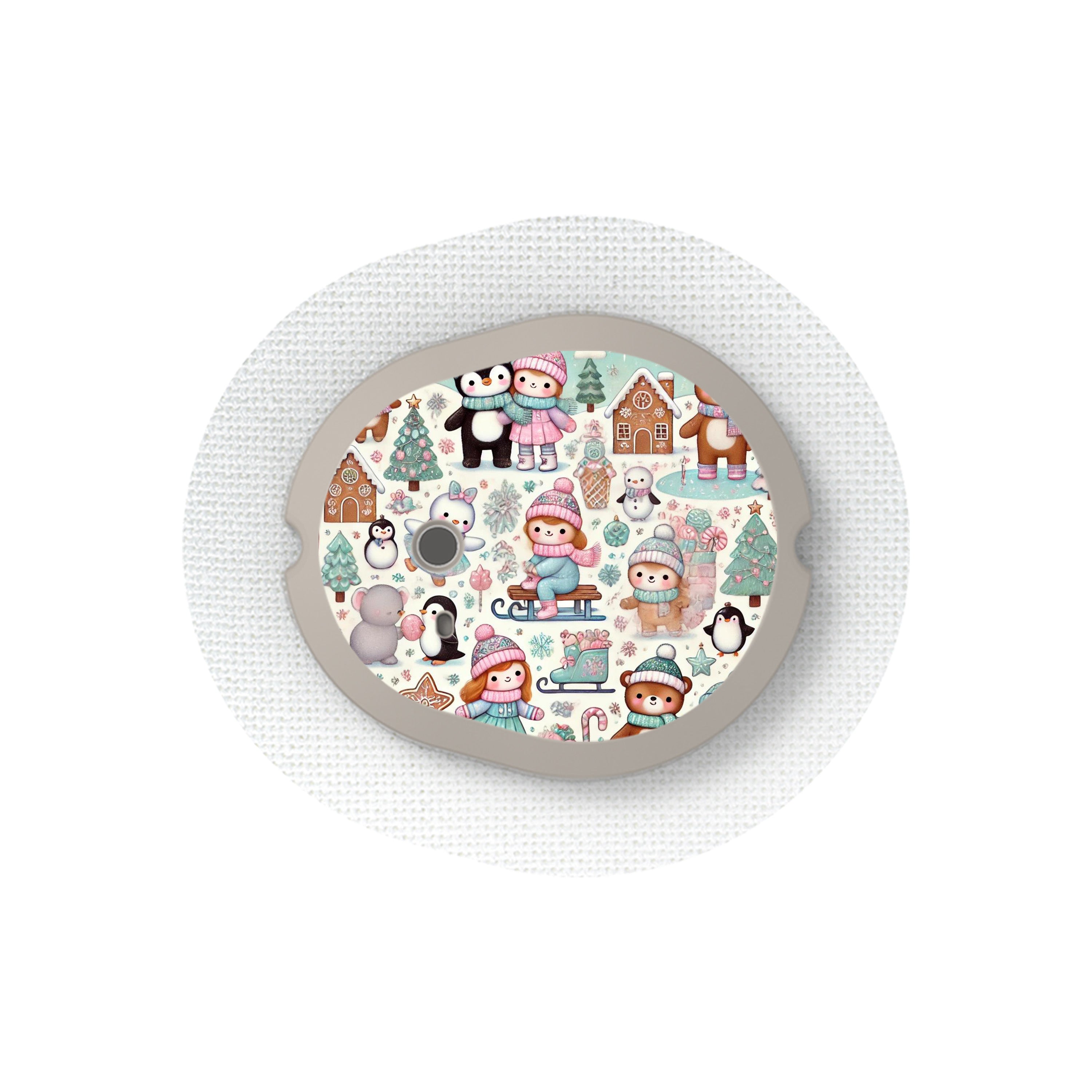 Christmas Scene Sticker Designed for the DEXCOM G7 and Stelo Transmitter