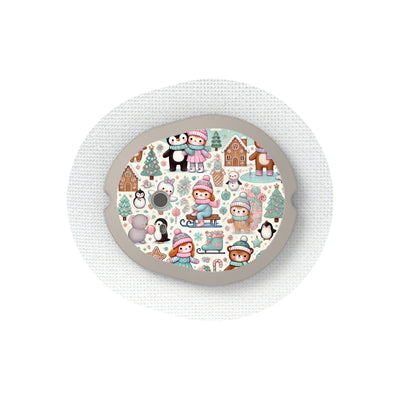 Christmas Scene Sticker Designed for the DEXCOM G7 and Stelo Transmitter