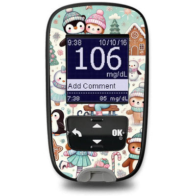 Christmas Scene Sticker for the Accu-Chek Guide Glucometer