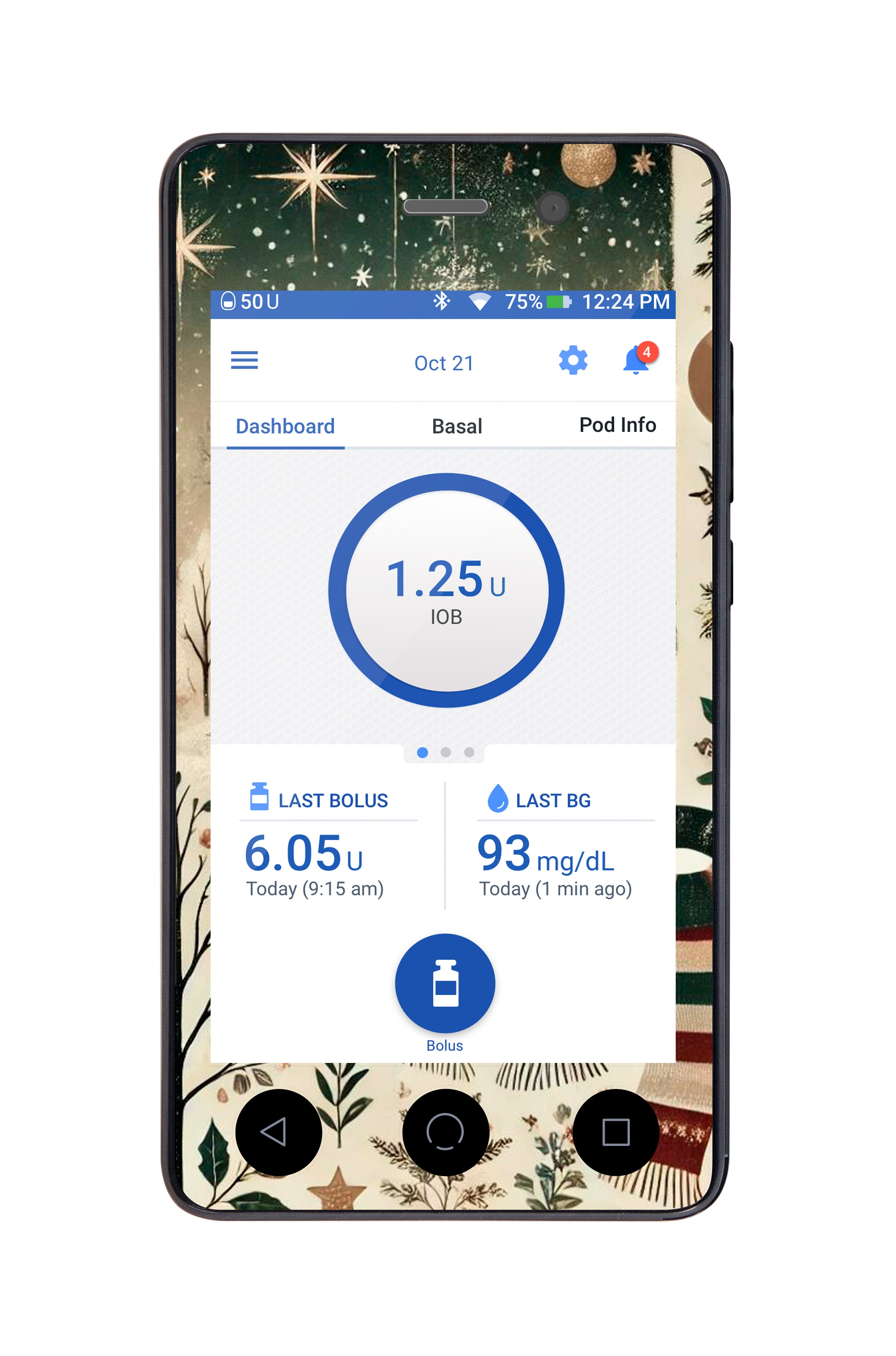 Cottagecore Christmas Sticker for Omnipod DASH® PDM – Pump Peelz