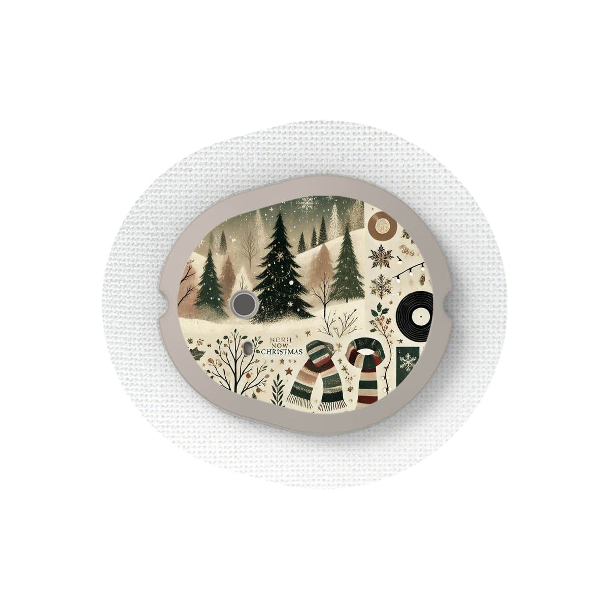 Cottagecore Christmas Sticker for the DEXCOM G7 and Stelo Transmitter