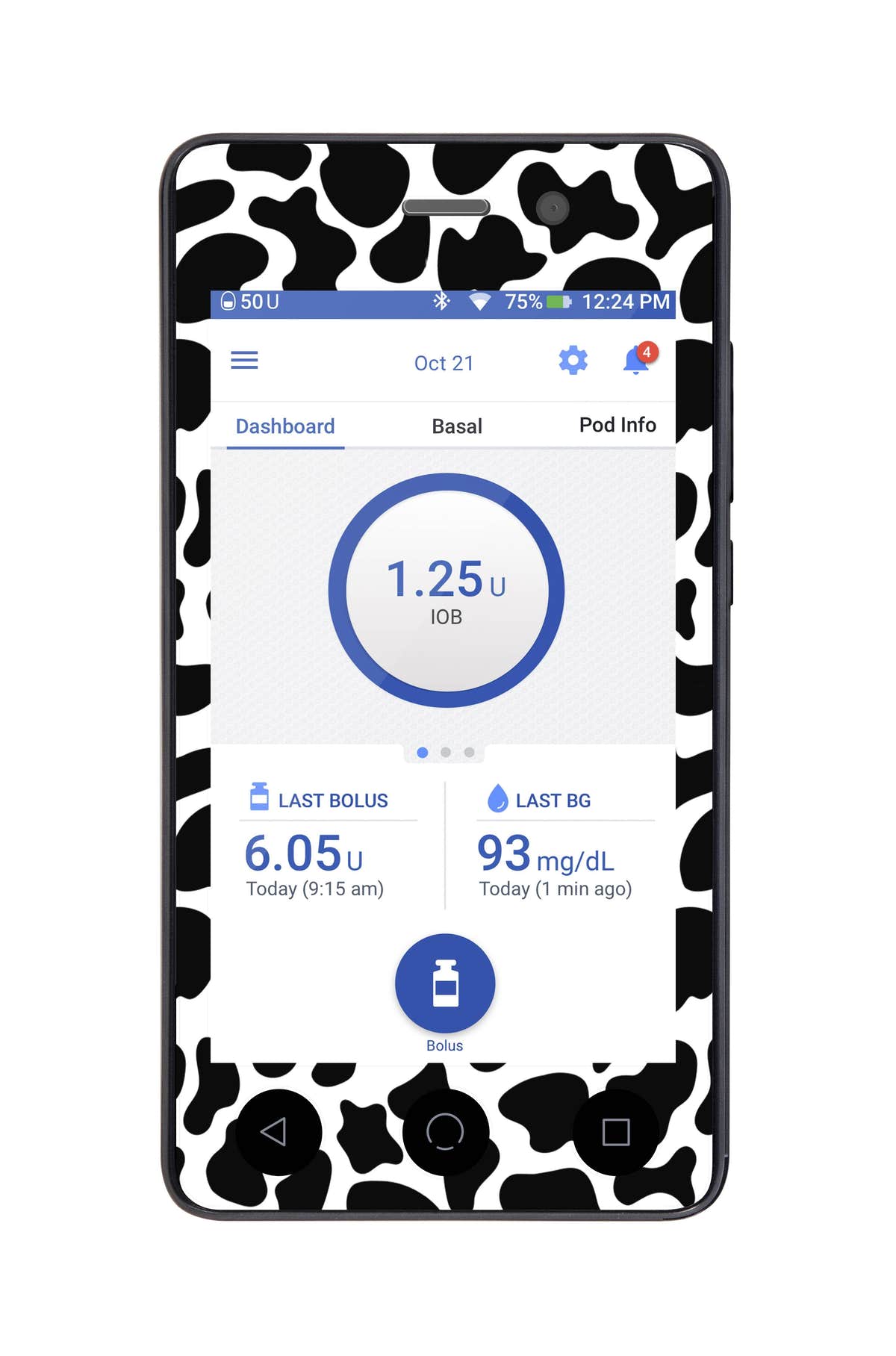 Cow Print Sticker for Omnipod DASH® PDM – Pump Peelz