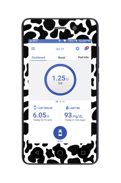Cow Print Sticker for Omnipod DASH® PDM – Pump Peelz