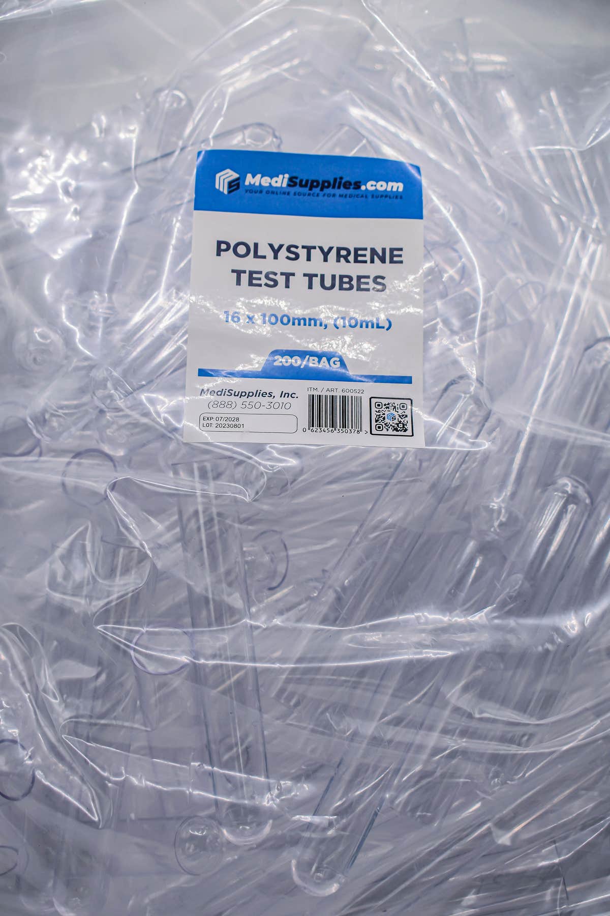 Polystyrene Clear Test Tube 16x100mm 10mL