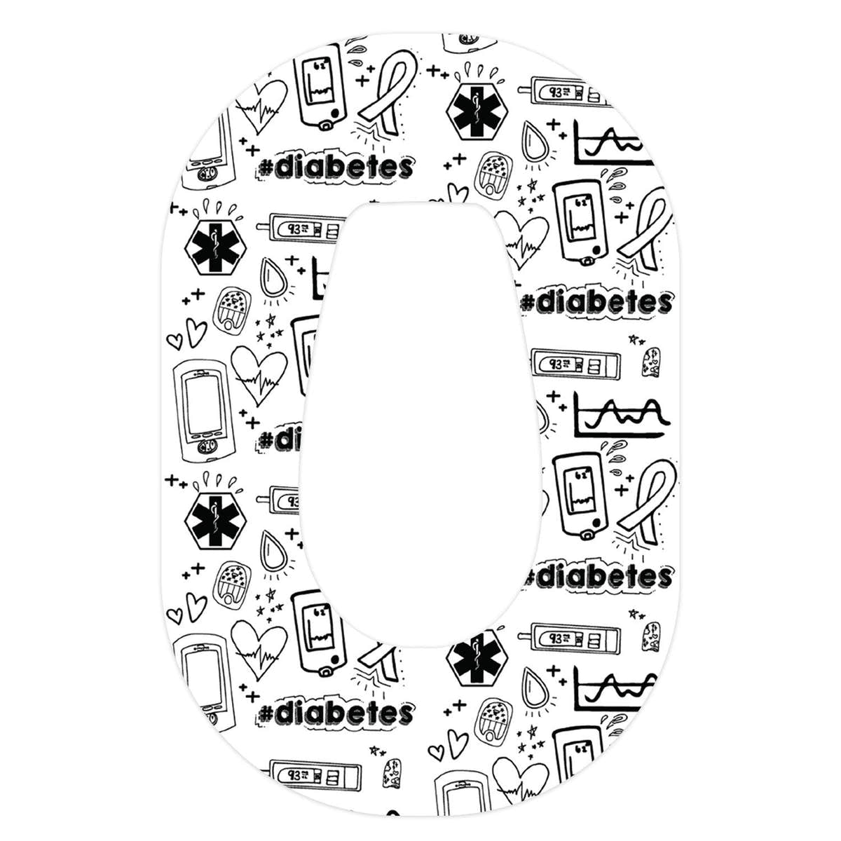 Diabetes Awarenes s Doodles Dexcom G6 Patch Tape - Pump Peelz