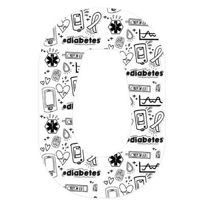 Diabetes Awarenes s Doodles Dexcom G6 Patch Tape - Pump Peelz