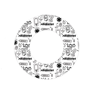 Diabetes Awareness Doodles FreeStyle Libre 2 Patch Tape - Pump Peelz