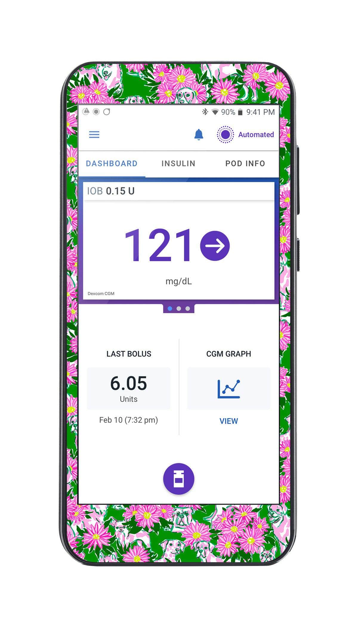 Dogs and Daisies Sticker for Omnipod® 5 Controller – Pump Peelz