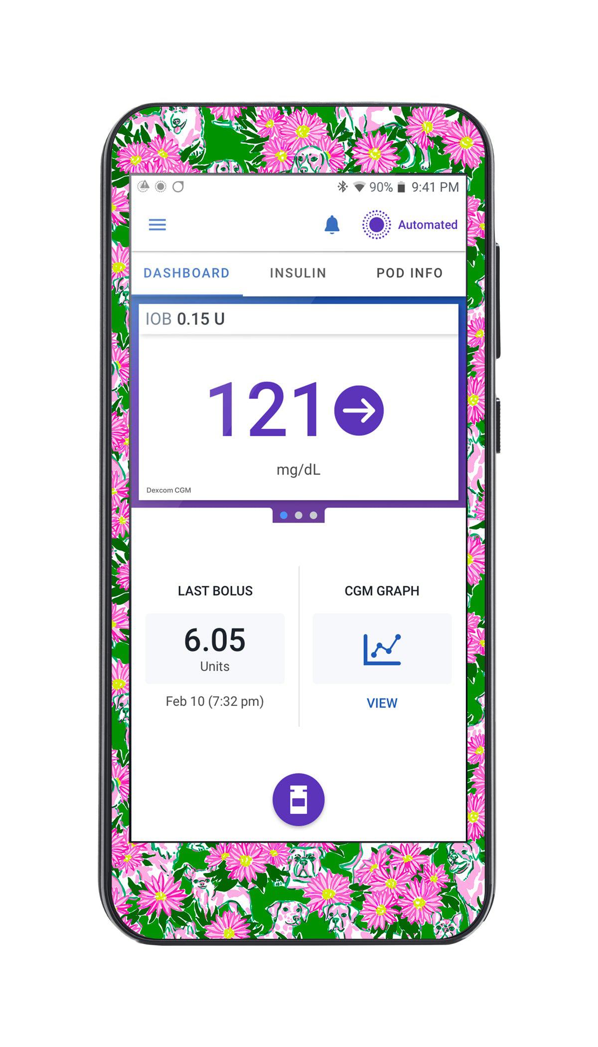 Dogs and Daisies Sticker for Omnipod® 5 Controller – Pump Peelz