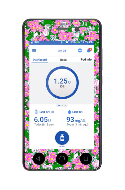Dogs and Daisies Sticker for Omnipod DASH® PDM – Pump Peelz