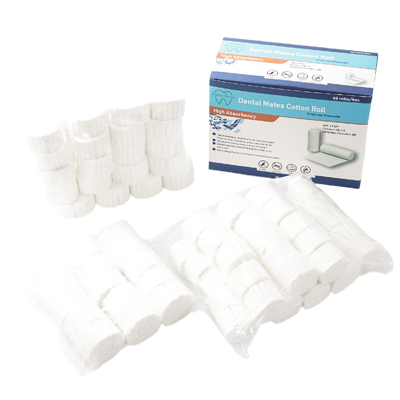 1 1/2" Length Cotton Rolls 5/16"(#1 SM), 3/8"(#2 MD) 2,000pcs/box and 1/2"(#3 LG) 450pcs per box