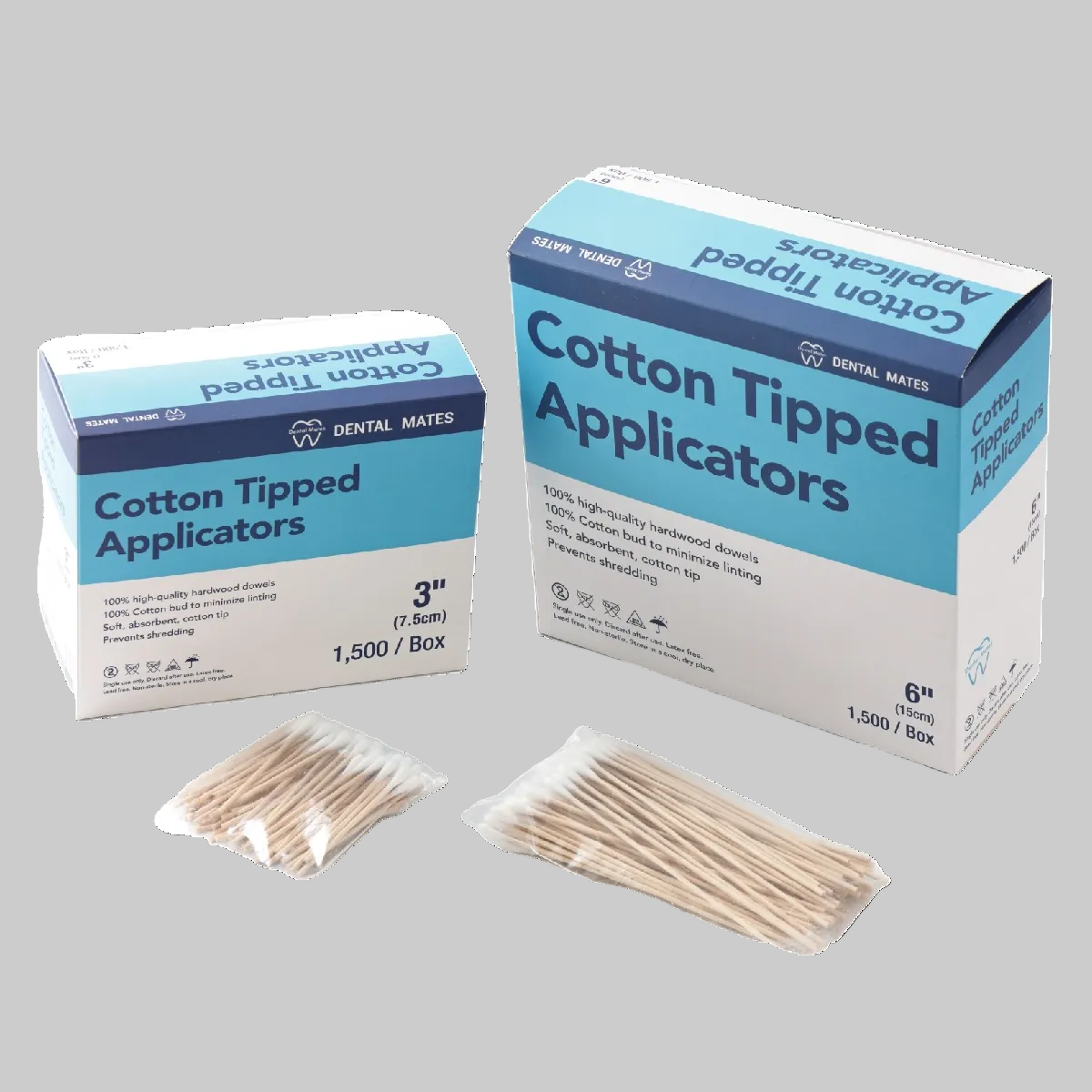 Cotton Tip Applicator, 3" and 6" 1,500pcs Per Box