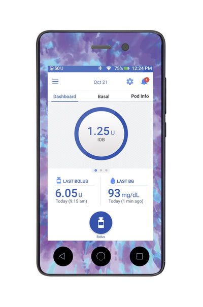 Endless Summer Tie-Dye Sticker for Omnipod DASH® PDM – Pump Peelz