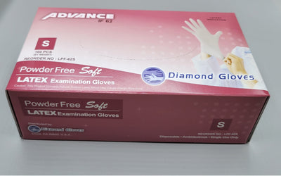 Diamond Advance IP62 Latex Exam Gloves 5.6mil Polymer Coated Powder Free 10 boxes per case