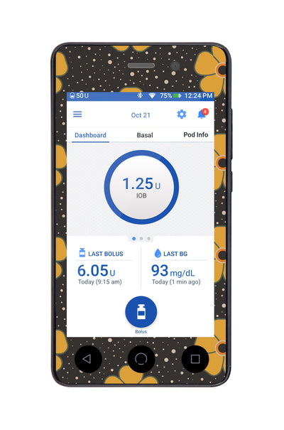 Flower Power Sticker for Omnipod DASH® PDM – Pump Peelz