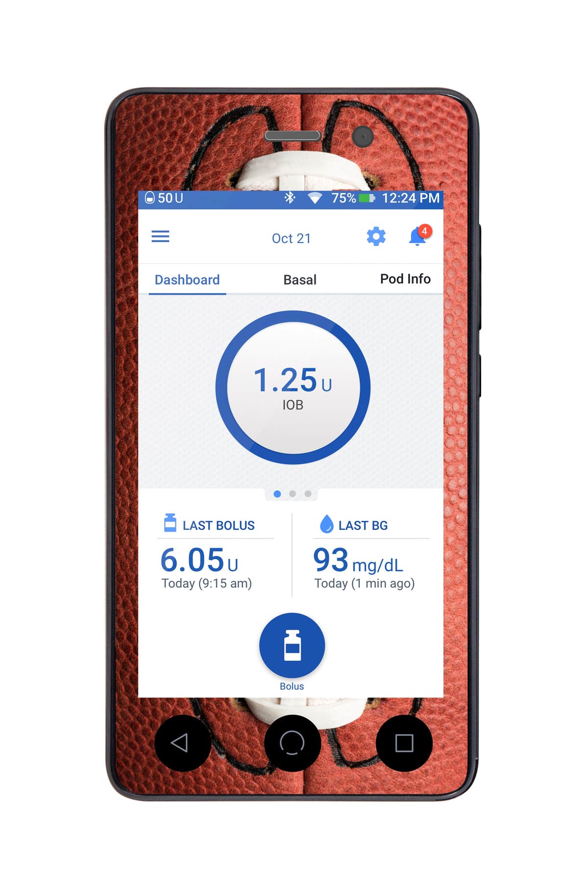 Football Sticker for Omnipod DASH® PDM – Pump Peelz