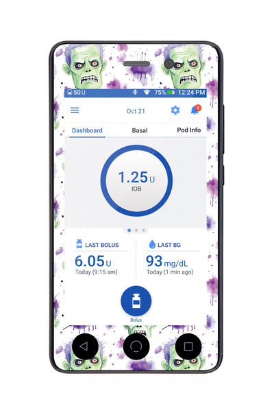 Frankenmonster Sticker for Omnipod DASH® PDM – Pump Peelz