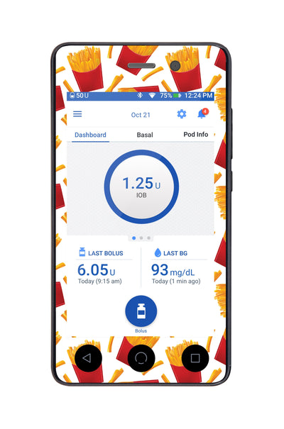 French Fries Sticker for Omnipod DASH® PDM – Pump Peelz