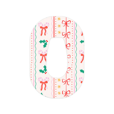 Holly Jolly Ribbon Dexcom G6 Patch Tape - Pump Peelz