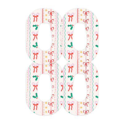 Holly Jolly Ribbon Dexcom G6 Patch Tape - Pump Peelz