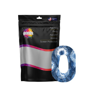 Monochrome Blue Tie Dye Dexcom G6 Patch Tape - Pump Peelz