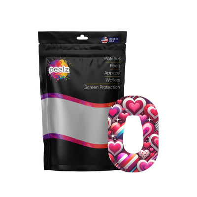 Sparkly Hearts Dexcom G6 Patch Tape - Pump Peelz