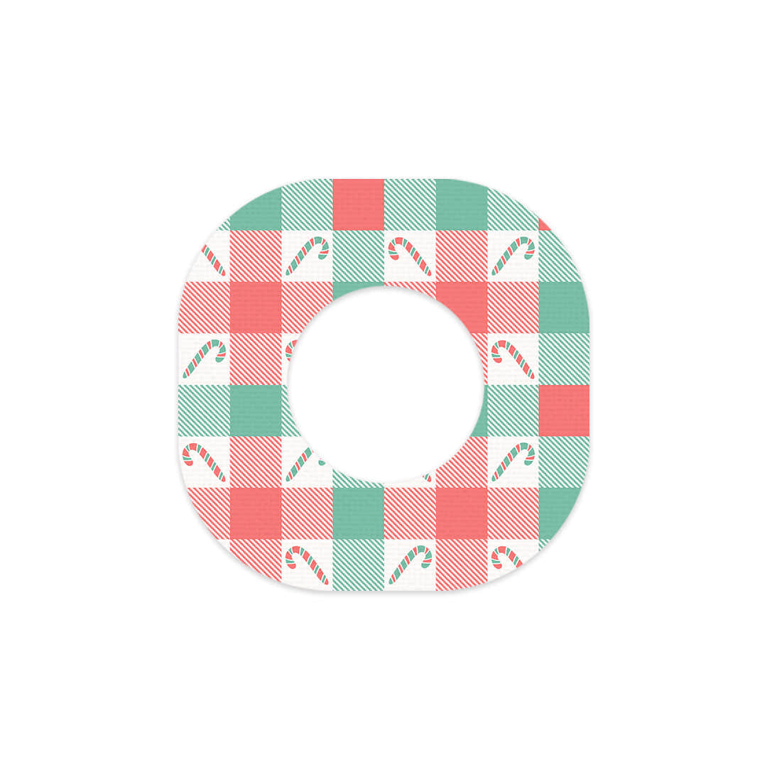 Peppermint Plaid Dexcom G7 and Stelo Patch Tape - Pump Peelz