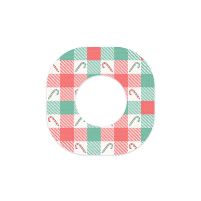 Peppermint Plaid Dexcom G7 and Stelo Patch Tape - Pump Peelz