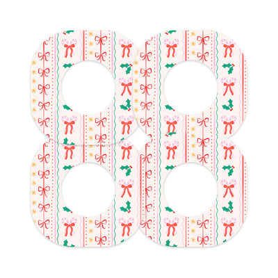 Holly Jolly Ribbon Dexcom G7 and Stelo Patch Tape - Pump Peelz
