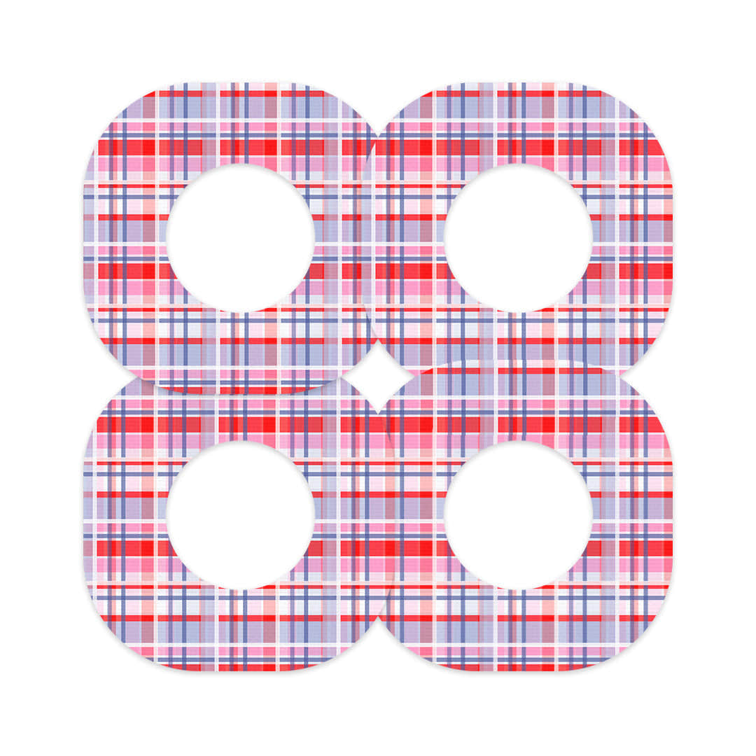 Party Plaid Dexcom G7 and Stelo Patch Tape - Pump Peelz