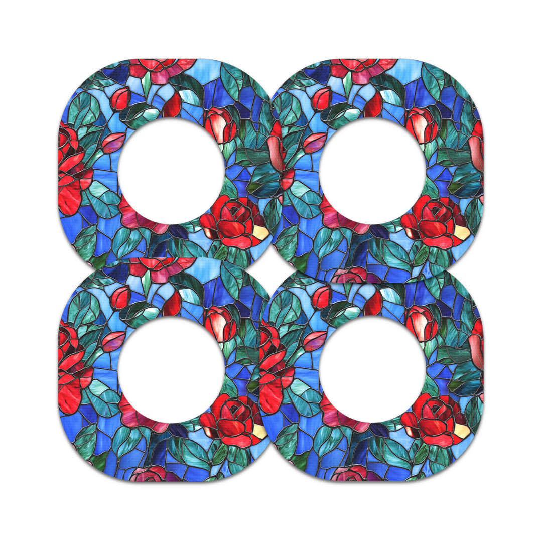 Crimson Blooms Dexcom G7 and Stelo Patch Tape - Pump Peelz
