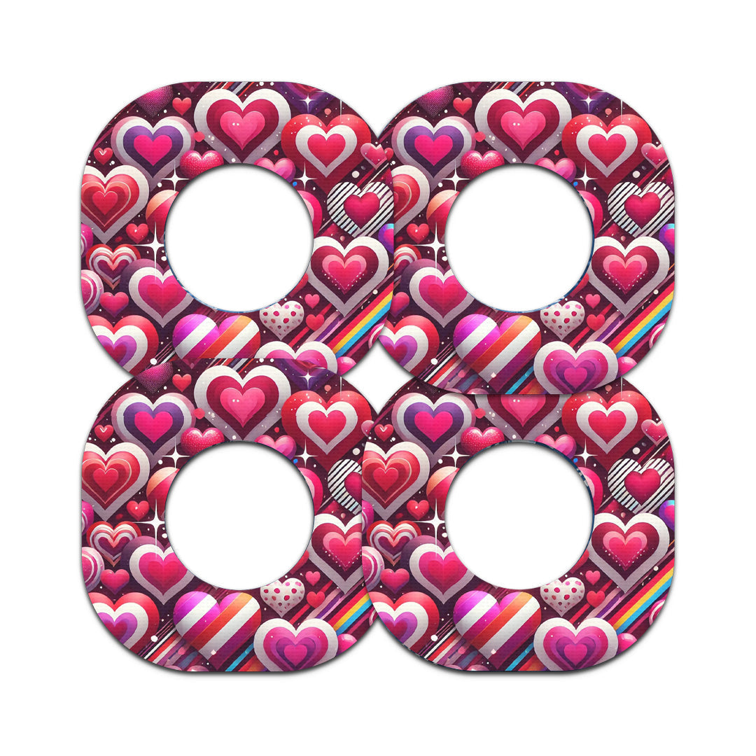 Sparkly Hearts Dexcom G7 and Stelo Patch Tape - Pump Peelz