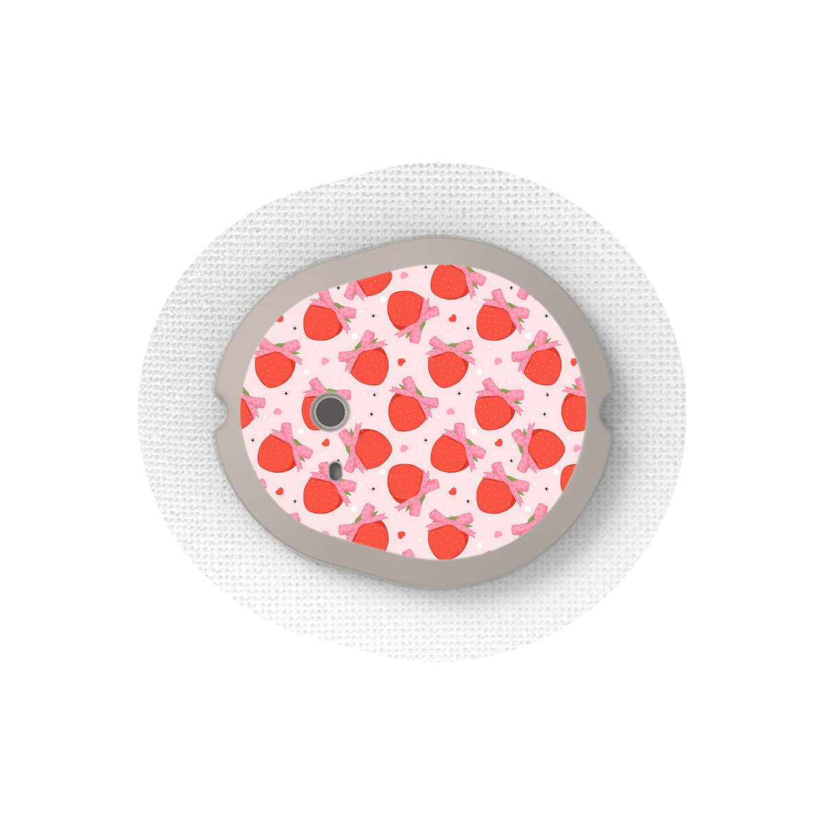 Strawberry Kisses Dexcom G7 and Stelo Transmitter Sticker - Pump Peelz