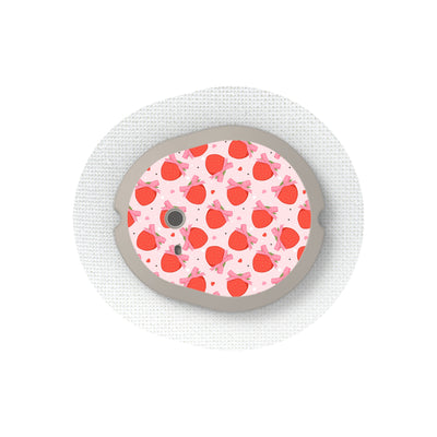 Strawberry Kisses Dexcom G7 and Stelo Transmitter Sticker - Pump Peelz