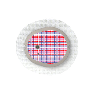 Party Plaid Dexcom G7 and Stelo Transmitter Sticker - Pump Peelz