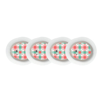 Peppermint Plaid Dexcom G7 and Stelo Transmitter Sticker - Pump Peelz