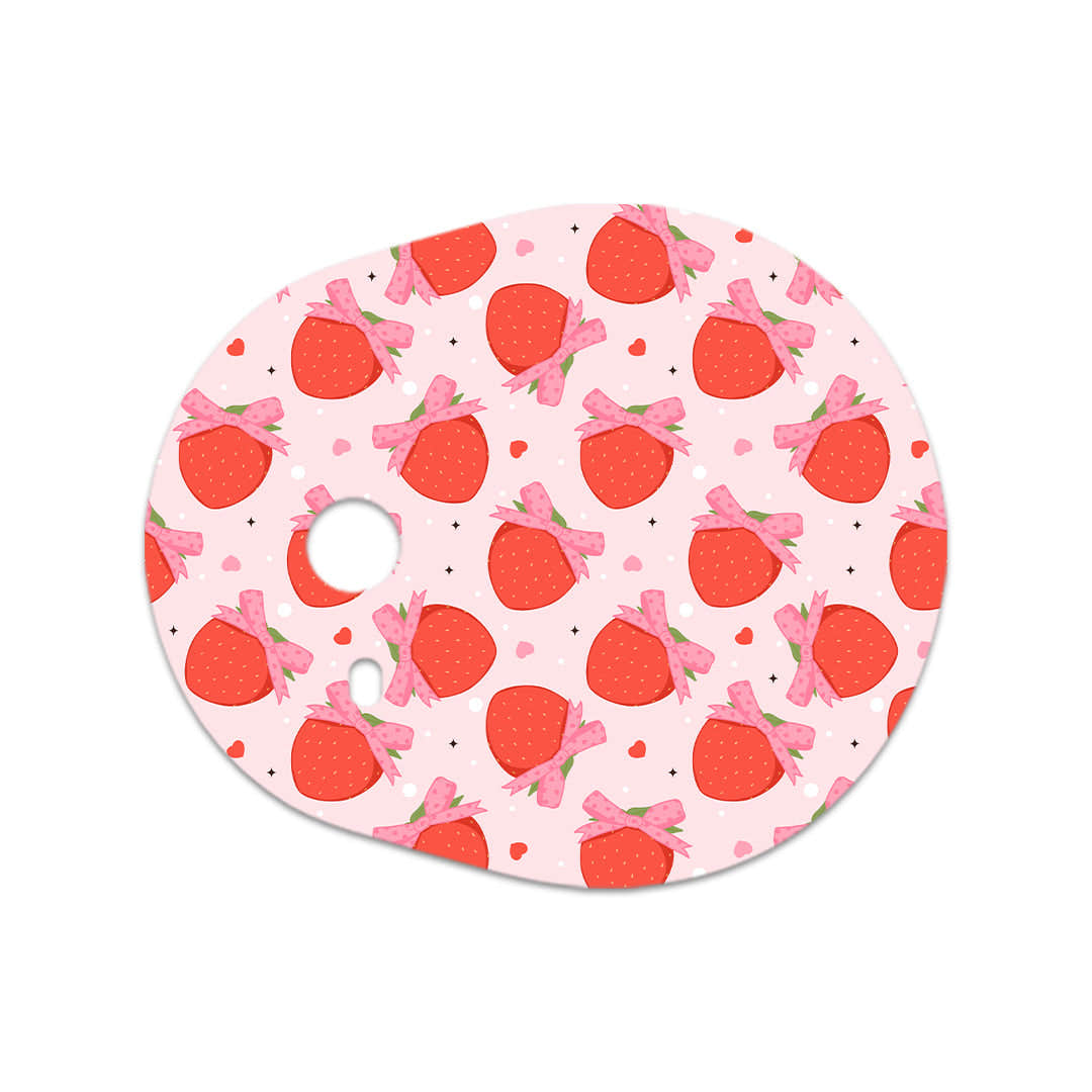 Strawberry Kisses Dexcom G7 and Stelo Transmitter Sticker - Pump Peelz