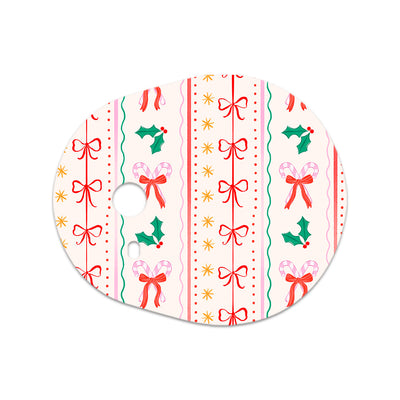 Holly Jolly Ribbon Dexcom G7 and Stelo Transmitter Sticker - Pump Peelz