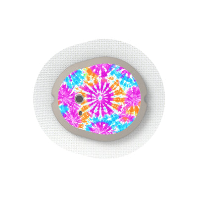Neon Tie Dye Sticker Designed for the DEXCOM G7 and Stelo Transmitter