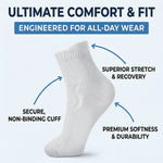 Bamboo Crew Socks For Wide & Sensitive Feet and Large Feet — Non-Binding, Cushion Sole (Black), Multi-Pack