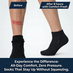 Bamboo Crew Socks For Wide & Sensitive Feet and Large Feet — Non-Binding, Cushion Sole (Black), Multi-Pack