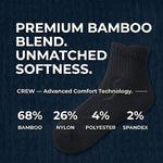 Bamboo Ankle Socks For Wide & Sensitive Feet and Large Feet, Multi-Pack