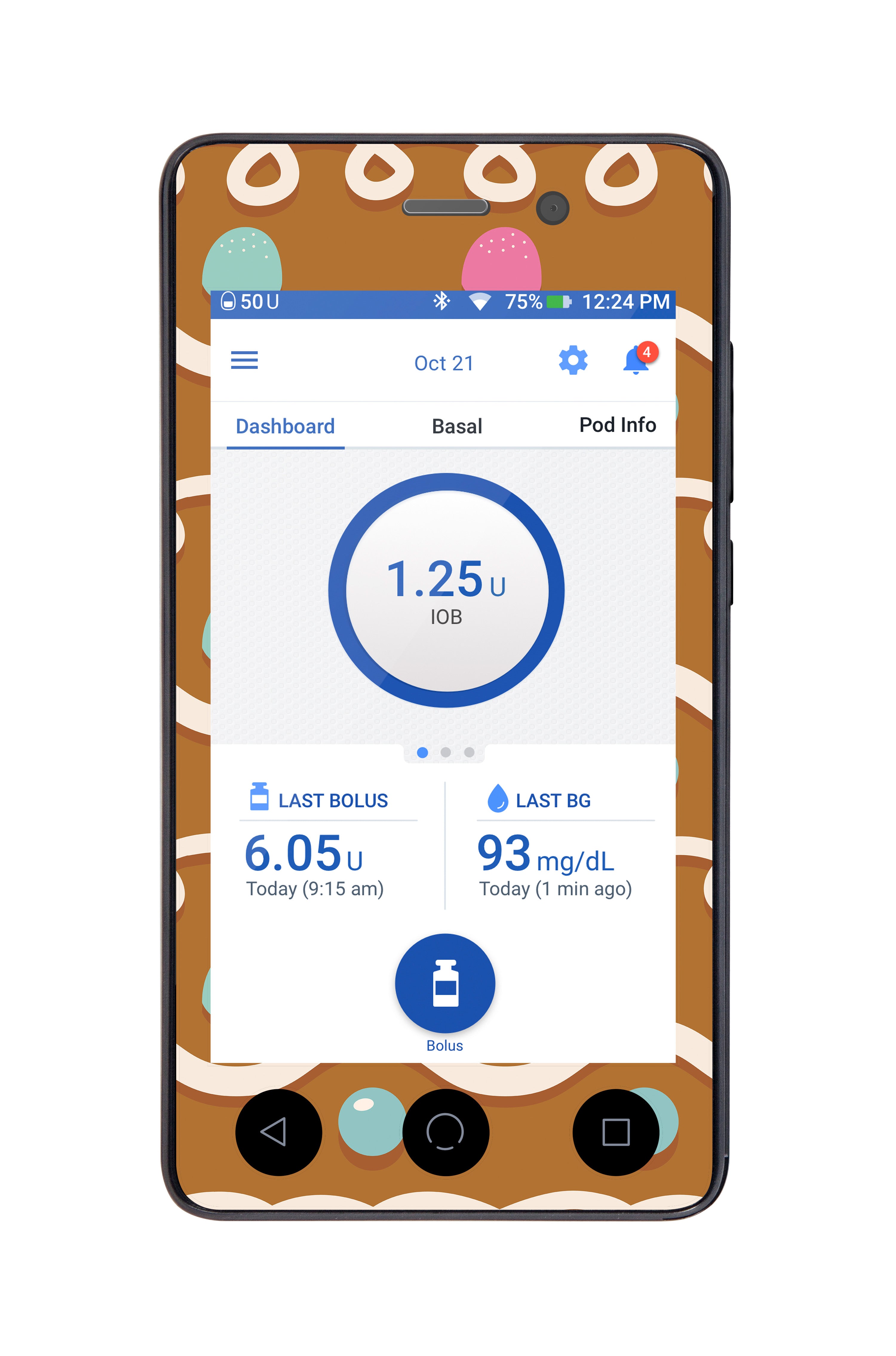 Gingerbread Sticker for Omnipod DASH® PDM – Pump Peelz