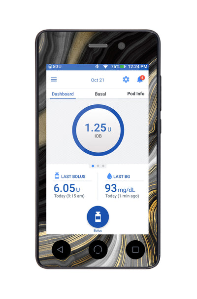 Gold Marble Sticker for Omnipod DASH® PDM – Pump Peelz